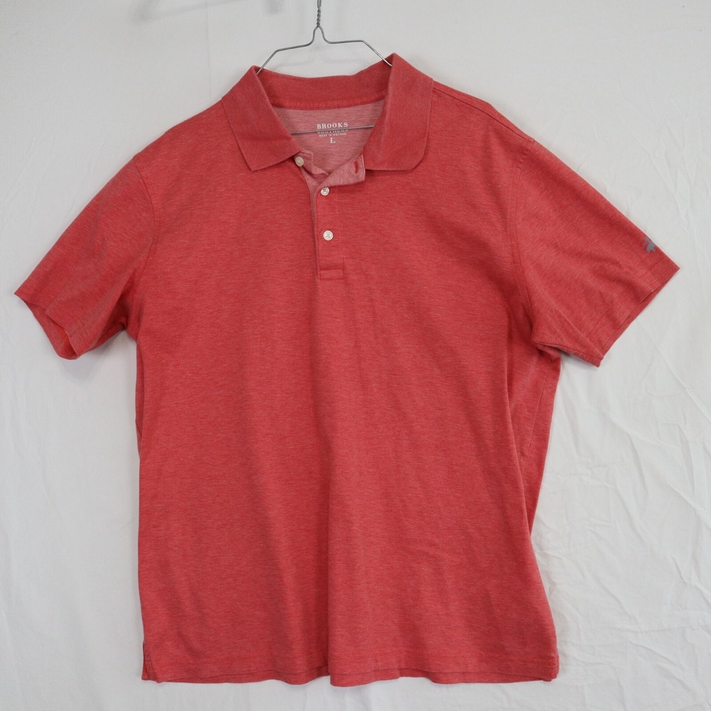 Brooks Brothers Polo Shirt Mens Large Golf Casual Supima Cotton Red Short Sleeve